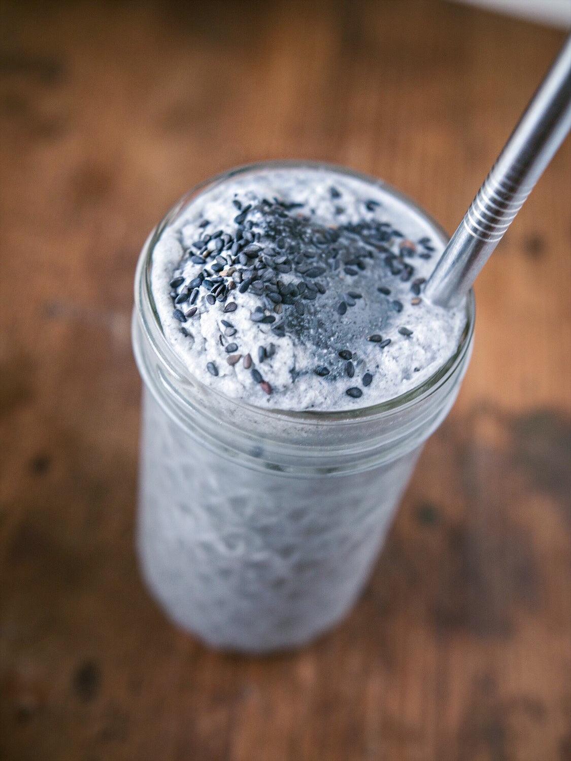 Black Sesame HeShouWu Iced Latte - Root + Bones